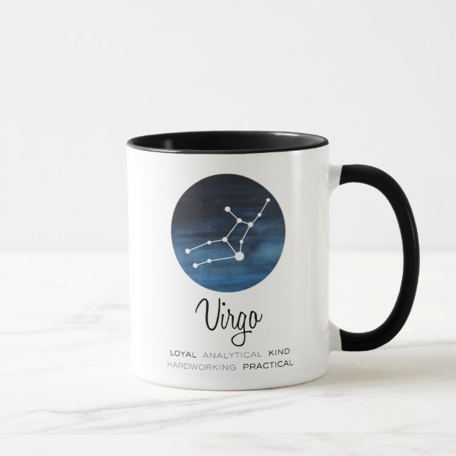 Taza Rótulo Virgo, Constelación, Café Zodiaco (Derecha)