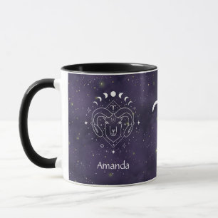 Taza Rótulo zodiaco Aries Personalizable acuarela Mug