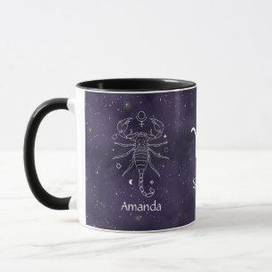 Taza Rótulo zodiaco Escorpio Personalizable acuático Mu