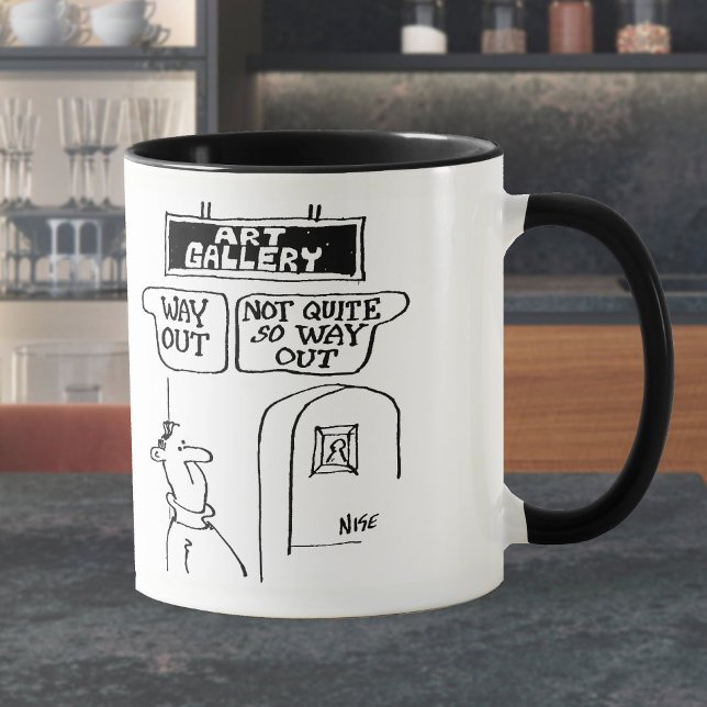 Taza Rótulos de la Galería de Arte. "Salida", y "No tan (Subido por el creador)