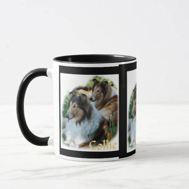Taza Rough Collie Art Gifts Mugs (Izquierda)