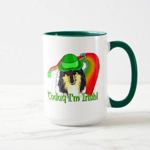 Taza Rough Tri Collie Saint Patricks