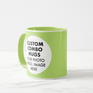 Taza Round Frame 2 x Photo Logo Lime Custom Combo