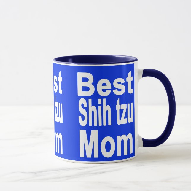 Taza Royal Blue Mejor Shih Tzu Mom Mug, Perro (Derecha)