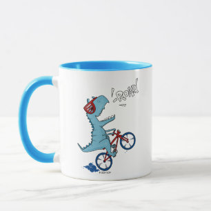 Taza Ruar T-Rex en bicicleta