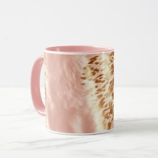 Taza Rubor Pink Cow Animal Print (Anverso izquierdo)