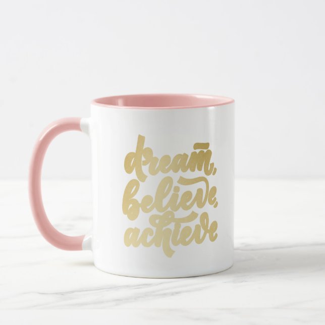 Taza Rubor Pink Dream Believe Logra Motivational (Izquierda)