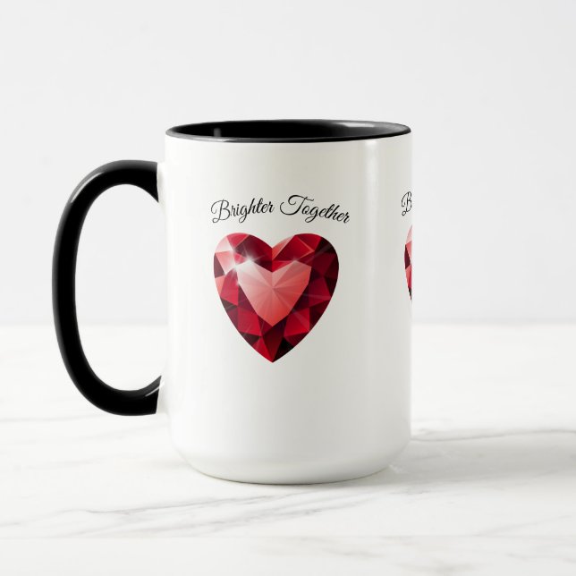 Taza Ruby Heart Love Mug – Elegant Valentine Gift (Izquierda)