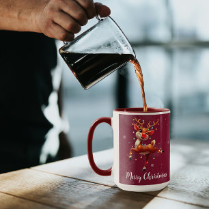 Taza Rudolph La Navidad de Reno Rojo