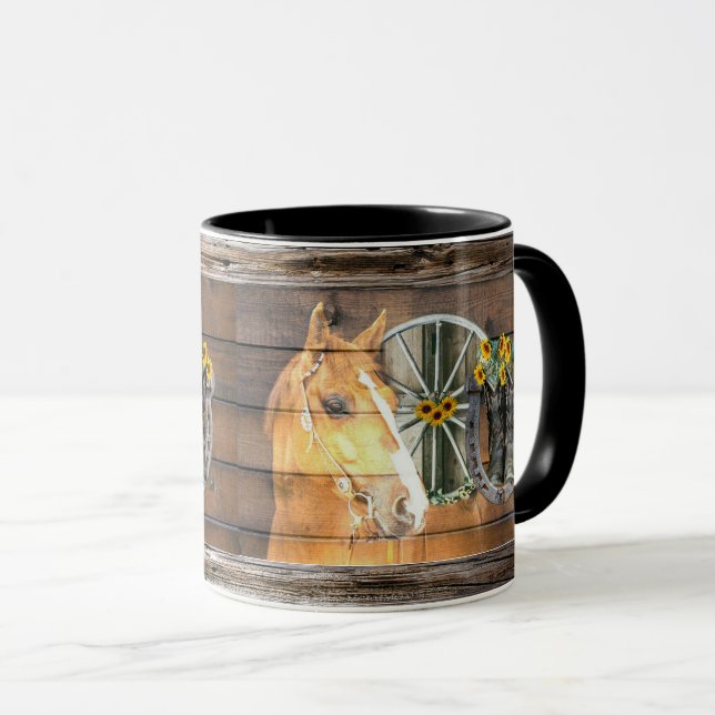 Taza Rueda de carrete de caballo occidental Horseshoe C (Anverso derecho)