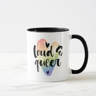 Taza Ruidoso y queer  Corazón acuarela