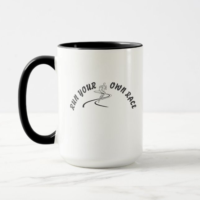 Taza Run Your Own Race Motivational Quote Mug | Inspira (Izquierda)