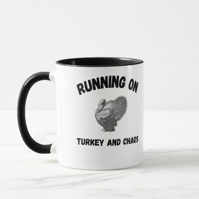 Taza Runny on Turkey and Chaos Funny Thanksgiving mug (Izquierda)