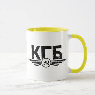 Taza rusa del emblema de KGB
