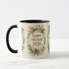 Taza rustic happy new year 2026 coffee mug