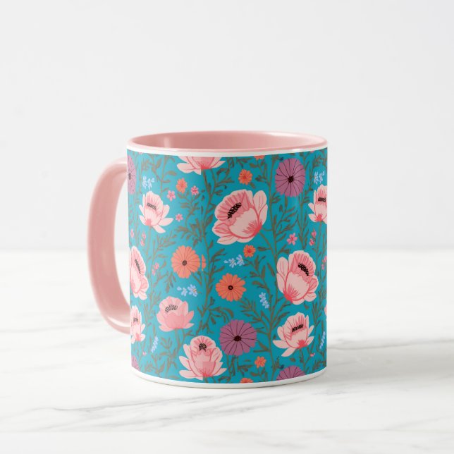Taza Rustic-Style Watercolor Wildflowers (Anverso izquierdo)