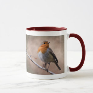Taza rústica del petirrojo