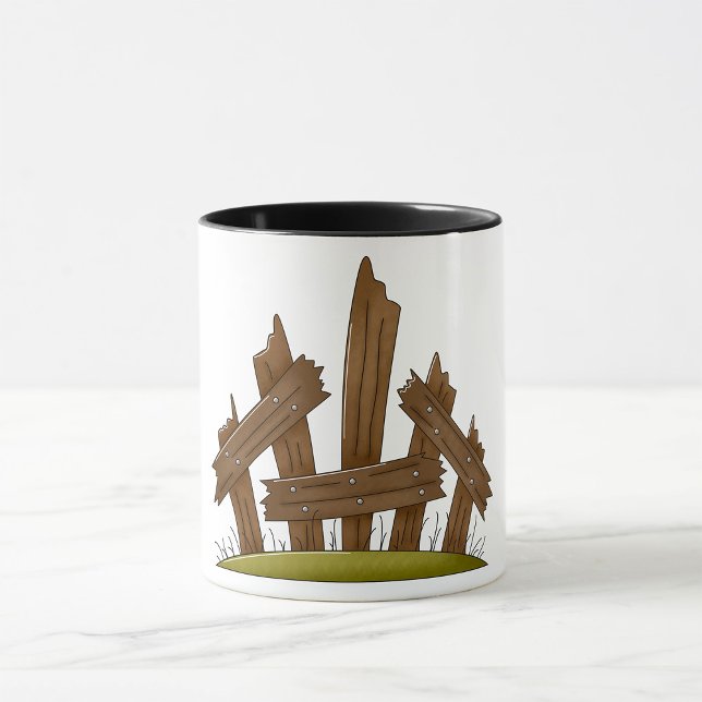 Taza Rústica granja de la valla de madera rota (Subido por el creador)