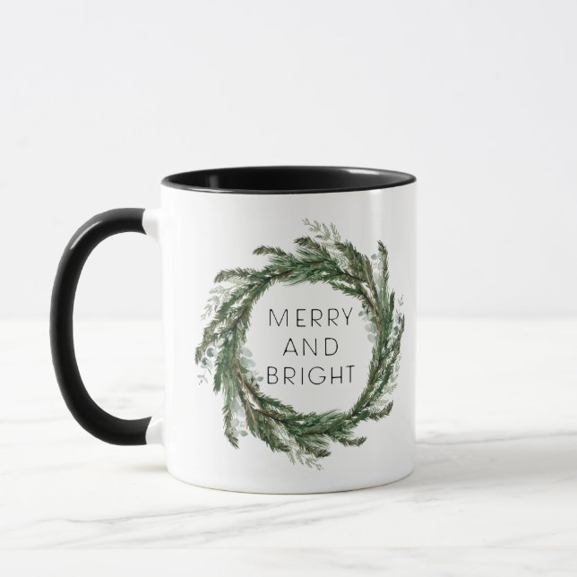 Taza Rústica granja Pine Eucalyptus Merry y Bright (Izquierda)