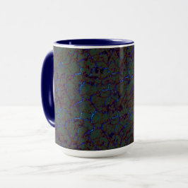 Taza Rusto crujido verde con grietas azules llamativas