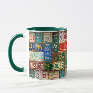 Taza Rusty License Plate Collection