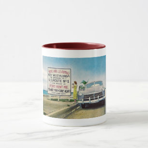 Taza Ruta 1, Key West, Florida Retro Vintage