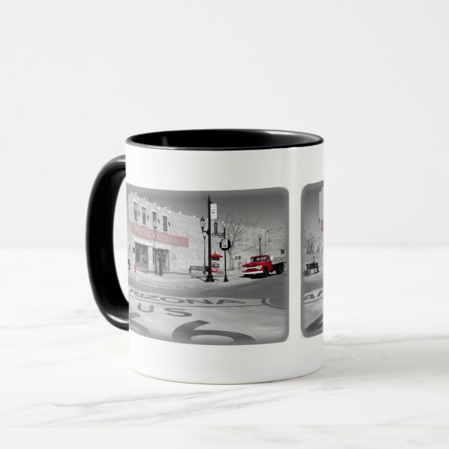 Taza Ruta 66 Americana Madre Ruta Winslow Arizona (Anverso izquierdo)