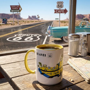 Taza Ruta 66 de EE. UU. antigua