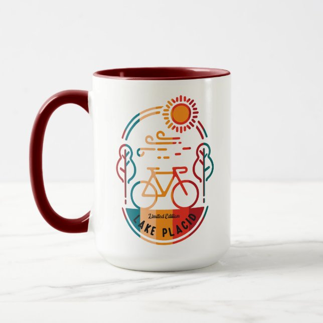 Taza Ruta de ciclismo Retro Lake Placid (Izquierda)