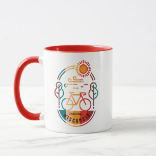 Taza Ruta de ciclismo Retro Wisconsin