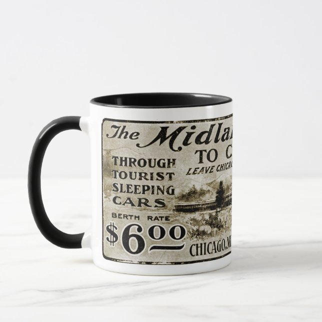 Taza Ruta de Midland Chicago Milwaukee St Paul RR 1890 (Izquierda)