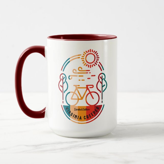 Taza Ruta Retro Virginia Creeper Bicicleta (Izquierda)