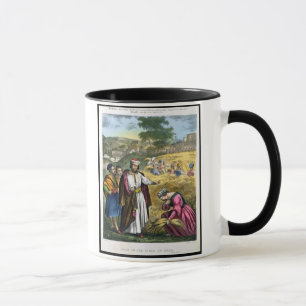 Taza Ruth en el campo de Boaz, de una biblia impresa