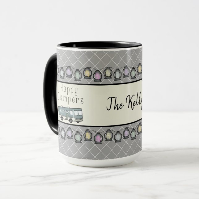 Taza RV personalizado de feliz campista (Anverso izquierdo)