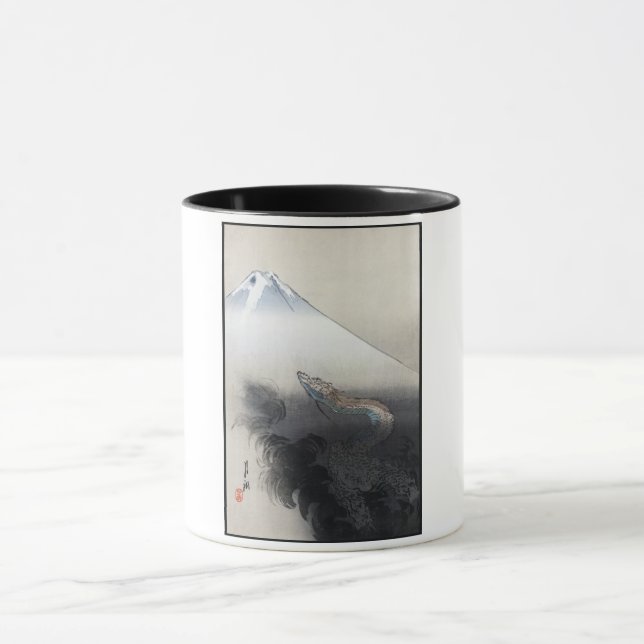 Taza Ryu Shoten: Dragón ascendente sobre Fuji, Japón (Centro)