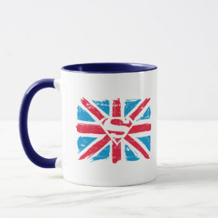 Taza S-Escudo gastado sobre bandera