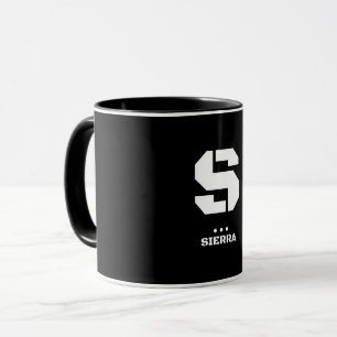 Taza S(Sierra) Código fonético de la OTAN y código mors