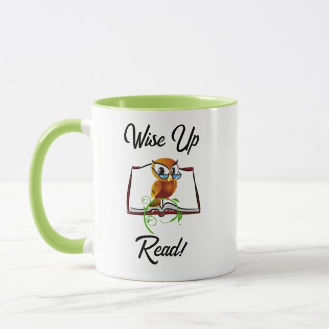 Taza Saber y leer a la lechuza del libro Personalizado  (Izquierda)