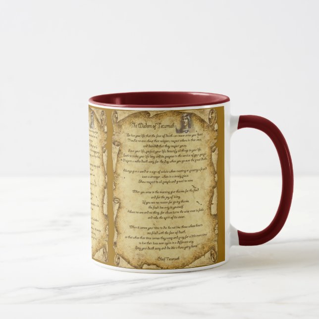 Taza Sabiduría nativa americana del jefe Tecumseh (Derecha)
