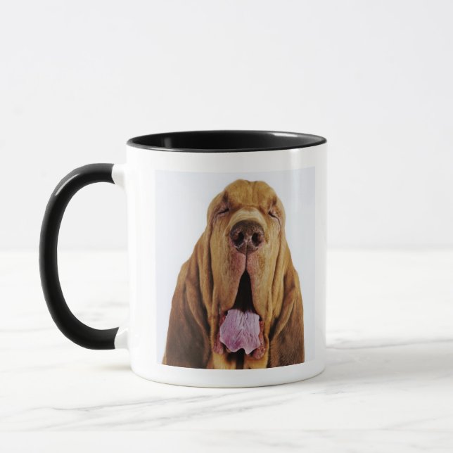 Taza Sabueso (perro del St. Huberto) con los ojos (Izquierda)