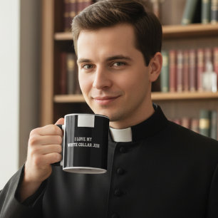 Taza Sacerdote católico Collar de Clérigos Negros Mug R