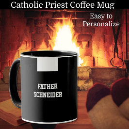 Taza Sacerdote católico Collar de Clérigos Negros Relig
