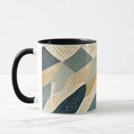 Taza Sage Coastal Batik Parang Inspirado en Geométrico