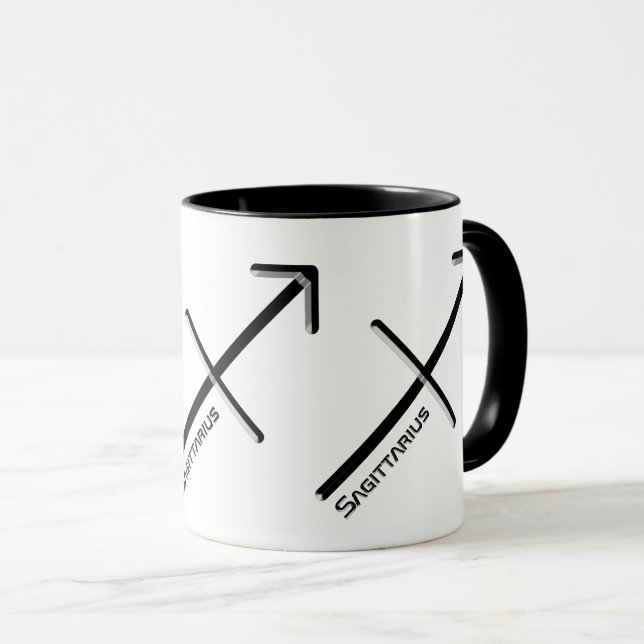 Taza SAGITTARIO, Diseño abstracto del Rótulo Zodiaco, (Anverso derecho)