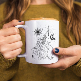 Taza Sagittarius Chica 15oz Black Rim Mug