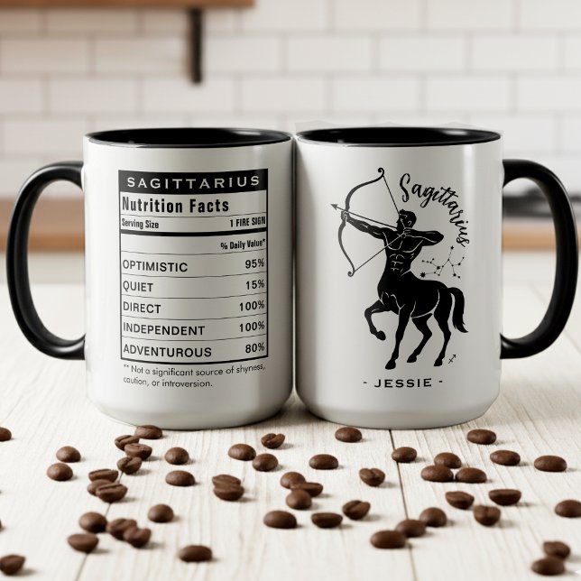 Taza Sagittarius Zodiac Sign Astrology Nutrition Facts (Sagittarius Zodiac Sign Astrology Nutrition Facts Mug
)
