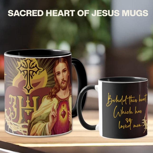 Taza Sagrado Corazón de Jesús Religiosa Divina Miserico (SACRED HEART OF JESUS MUG WITH PRAYER)