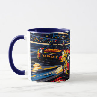 Taza Sahlen corriendo en la noche