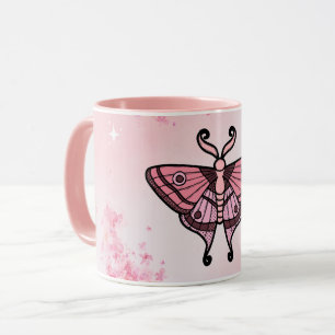 Taza Sakura Bliss, polilla rosada, fondo sakura