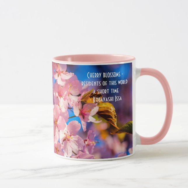 Taza Sakura Garland rosa fresco, cielo azul (Derecha)